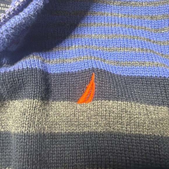 Nautica, Boys size 5/6 Stripe Zipper Neck Sweater - Picture 3 of 4
